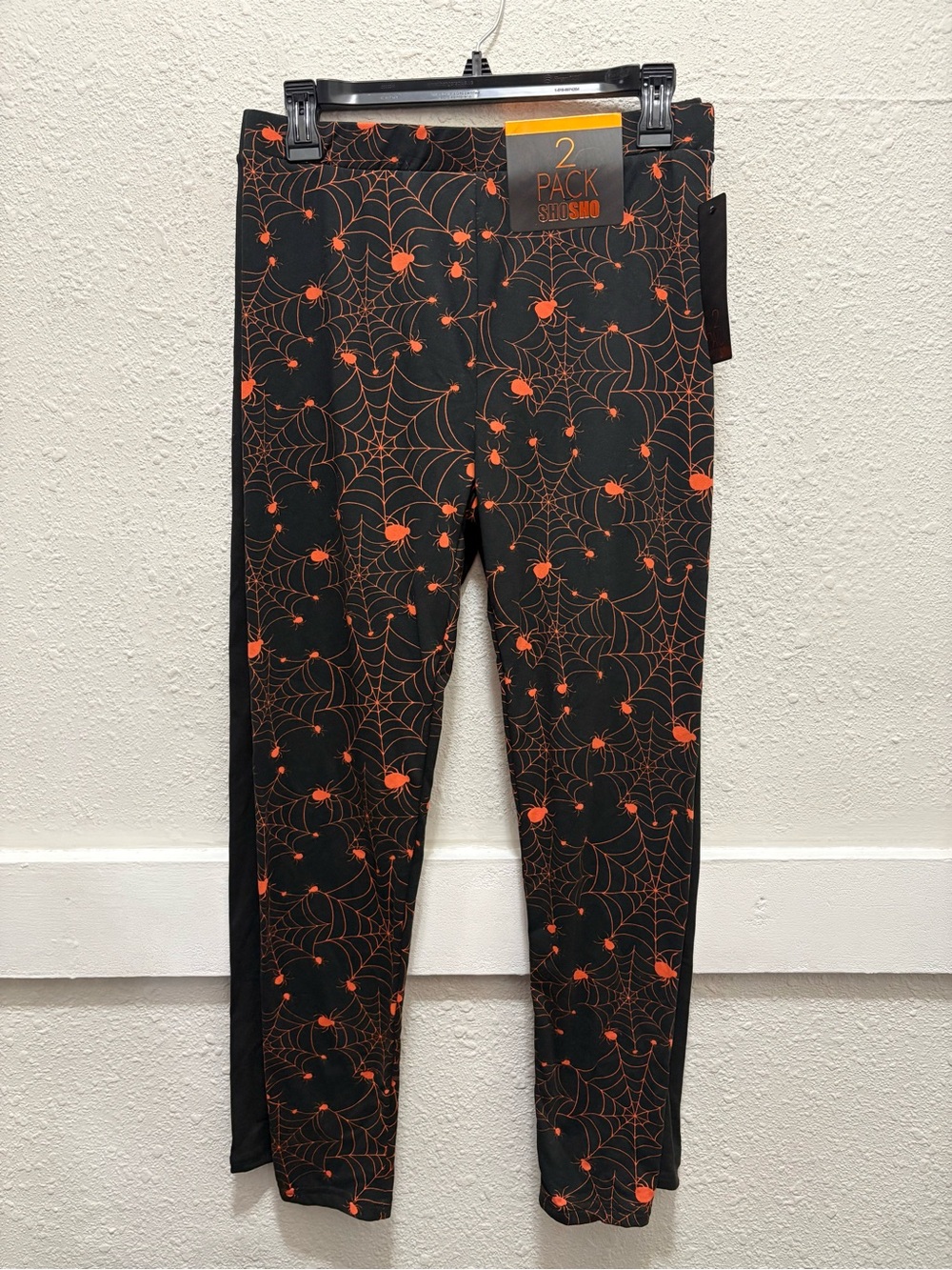 Shosho 2-Pack Halloween and Solid Black Fleece Lined Leggings NWT L/XL
